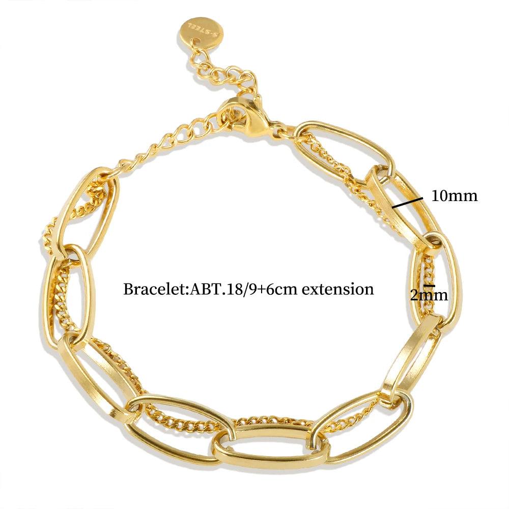 10mm Double Link Chain Bracelets Exquisite Gothic Beach Texture Jewelry