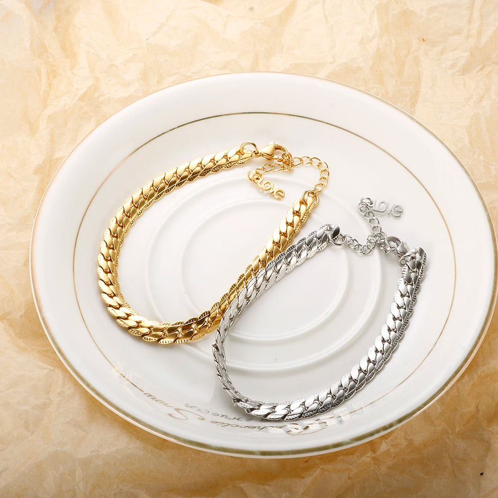 Pattern Wheat Fine Jewelry Set Overlapping Braided Snake Bone Chain - Guangzhou Mingshixuan Jewellery CO.,Ltd