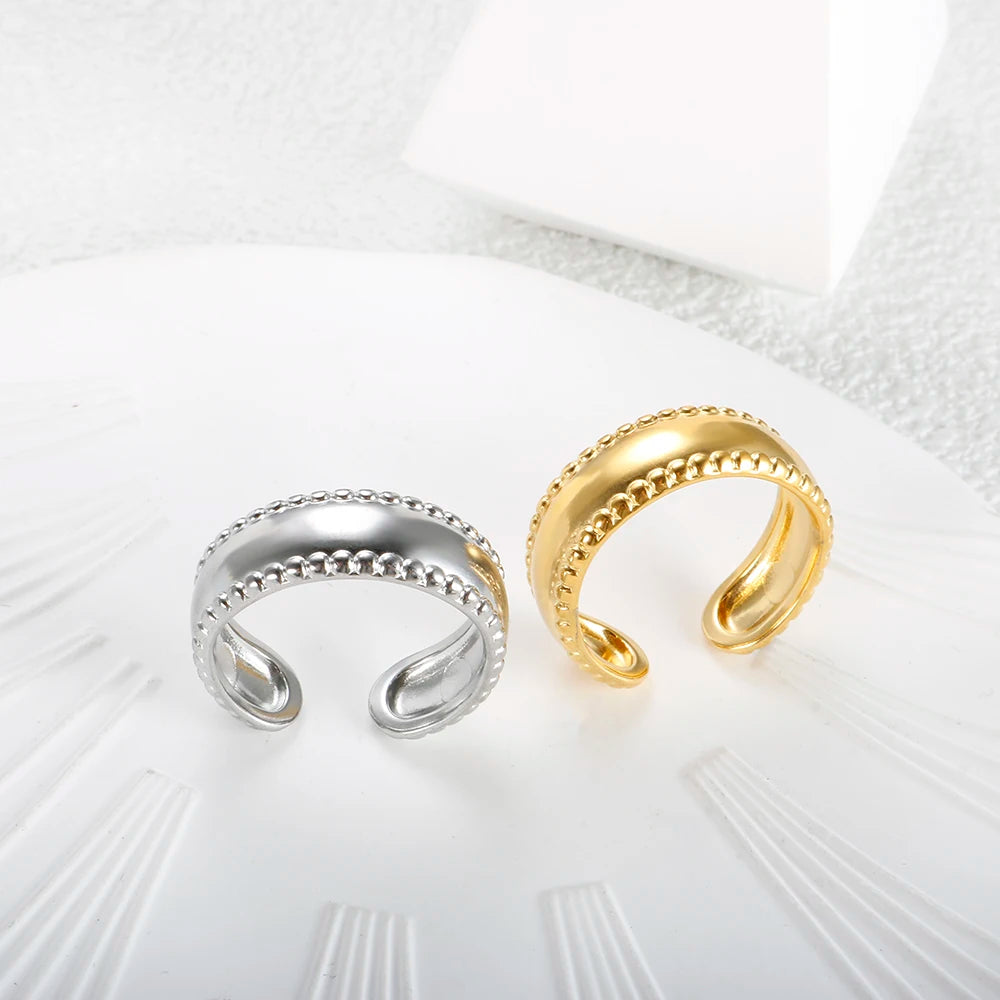 Thick Bead Stacking Opening Ring Luxury Accessories Jewelry - Guangzhou Mingshixuan Jewellery CO.,Ltd