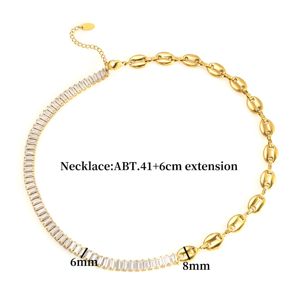 Jewelry Set Cubic Zirconia Choker Necklace Crystal Chain Bracelets - Guangzhou Mingshixuan Jewellery CO.,Ltd