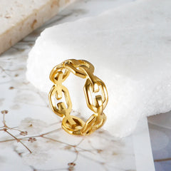 Coarse Chain Link Hollow Ring Texture Accessories Exquisite Jewelry - Guangzhou Mingshixuan Jewellery CO.,Ltd