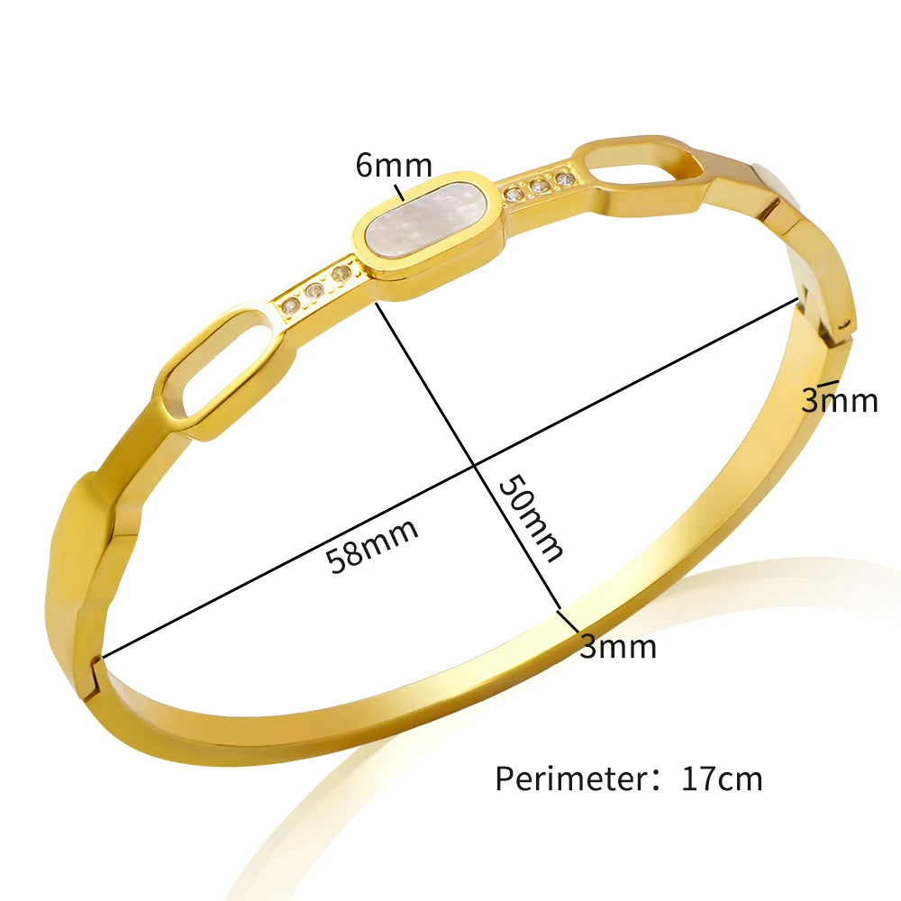 Crystal Inlaid Hollow Stainless Steel Bracelet - Guangzhou Mingshixuan Jewellery CO.,Ltd