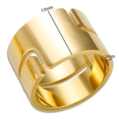 Wide Ring 18k Minimalist Lines Hollow Jewelry Gifts - Guangzhou Mingshixuan Jewellery CO.,Ltd