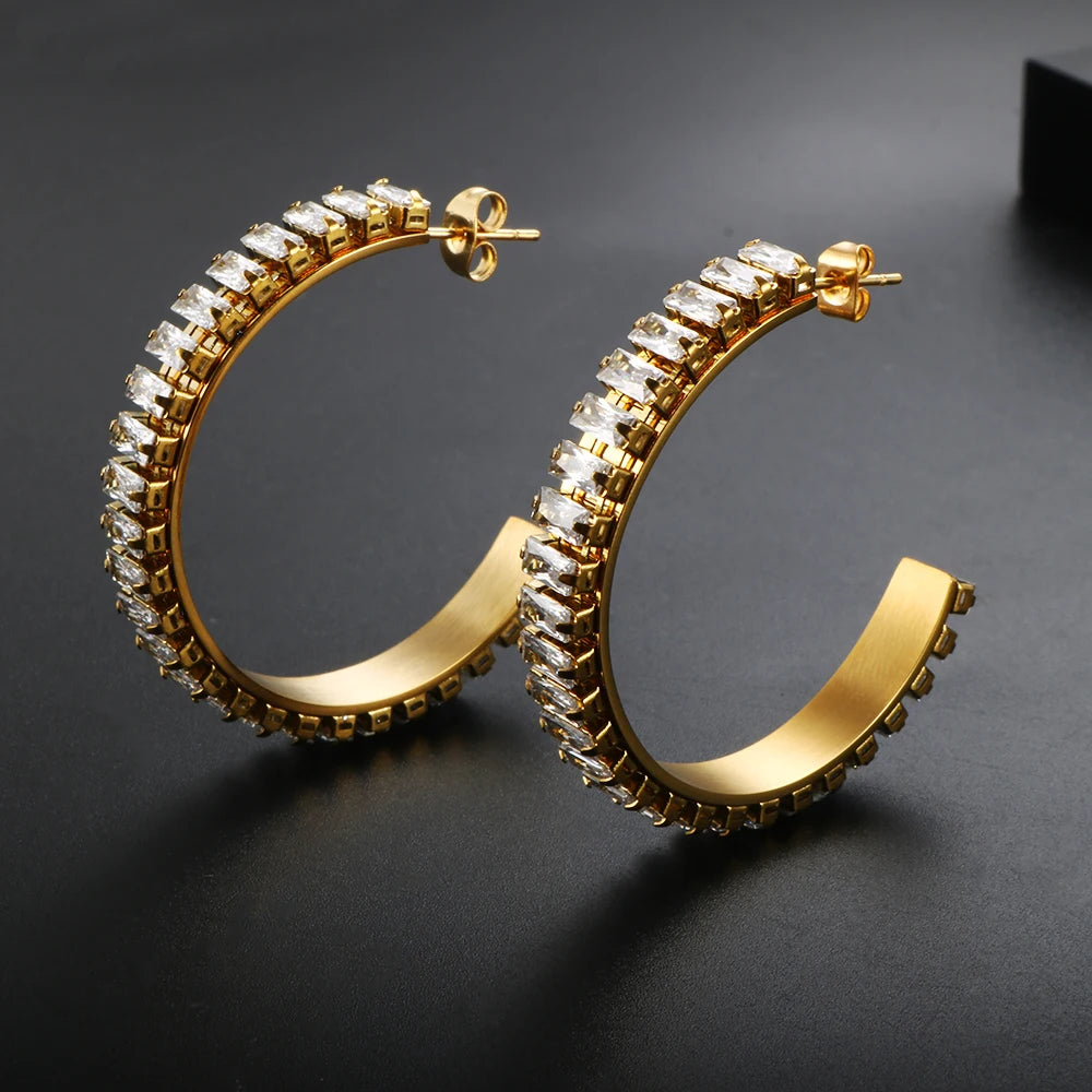 Hoop Earrings Fashion Party Jewelry Temperament Unusual Earrings Stainless Steel - Guangzhou Mingshixuan Jewellery CO.,Ltd