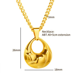 Smooth Droplet Hollow Pendant Necklace Earring Set - Guangzhou Mingshixuan Jewellery CO.,Ltd