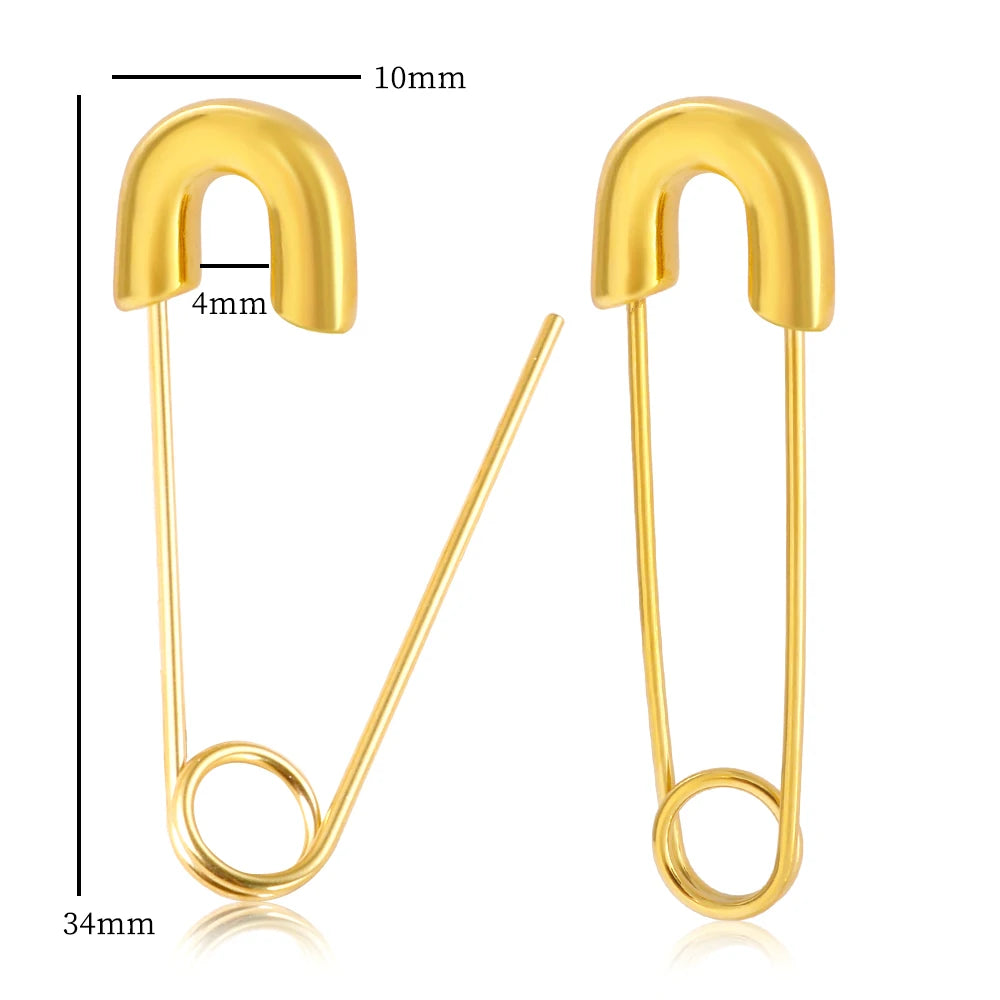 Minimalist Metal Hoop Earrings Punk Pin Paperclip Safety Stud Earrings - Guangzhou Mingshixuan Jewellery CO.,Ltd