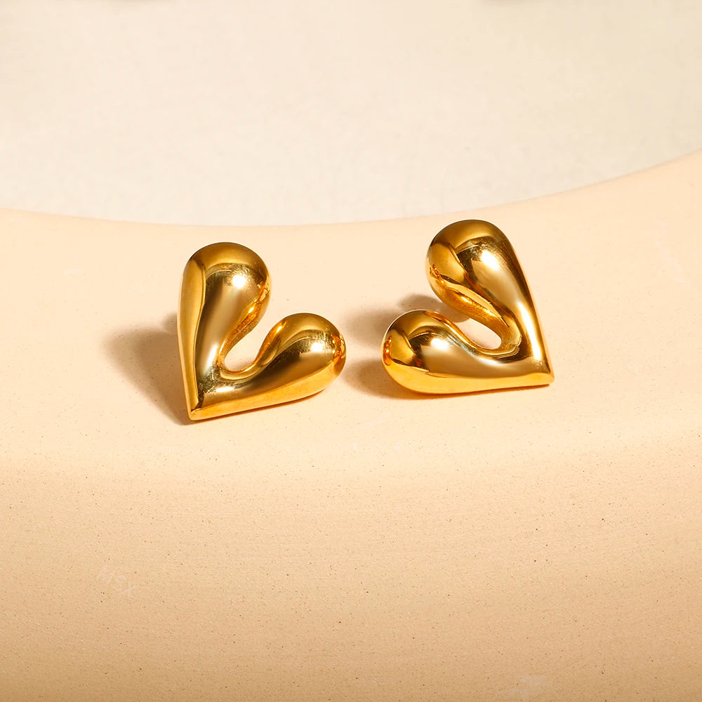 Personalized Liquid Heart Earrings Simple Charm Jewelry - Guangzhou Mingshixuan Jewellery CO.,Ltd