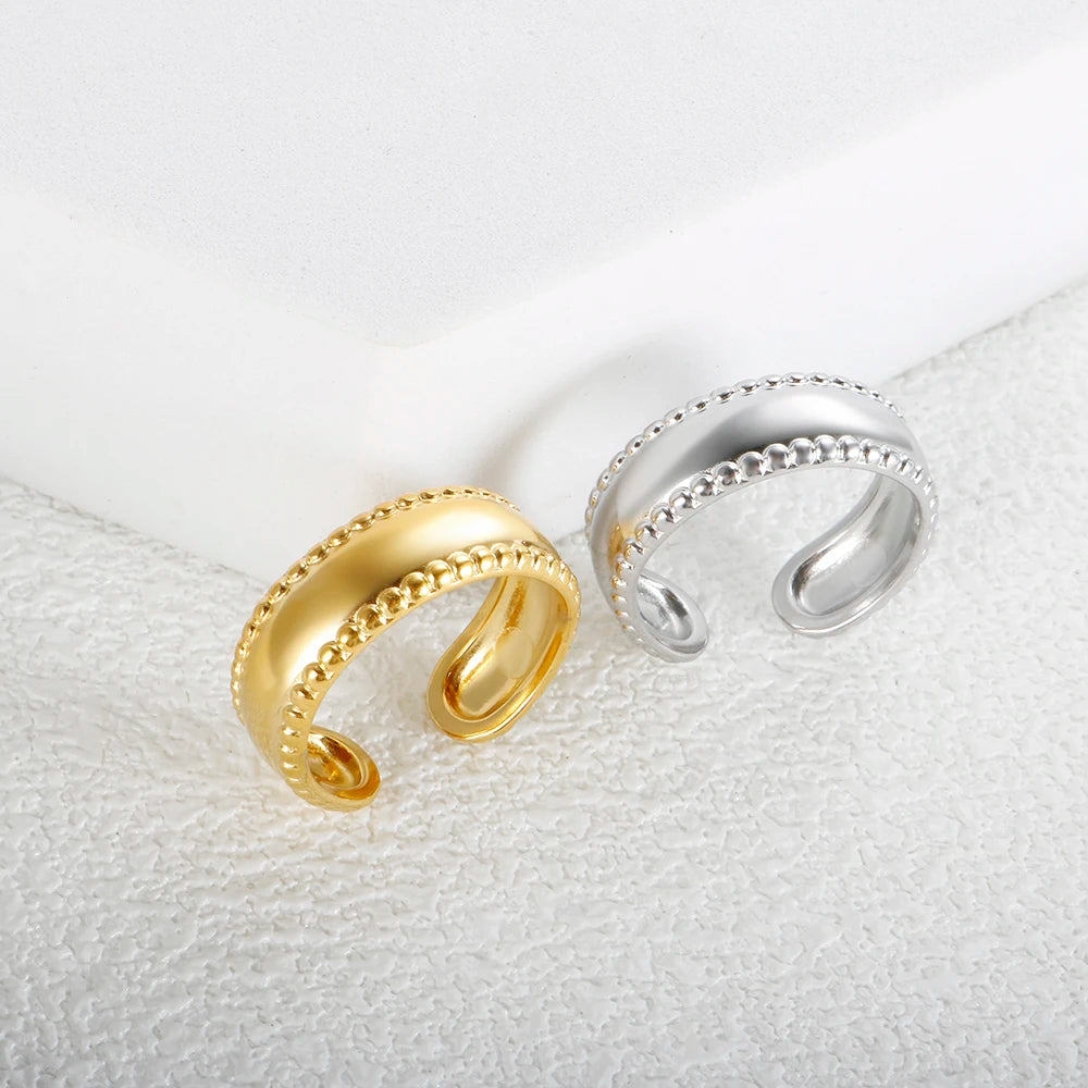 Thick Bead Stacking Opening Ring Luxury Accessories Jewelry - Guangzhou Mingshixuan Jewellery CO.,Ltd