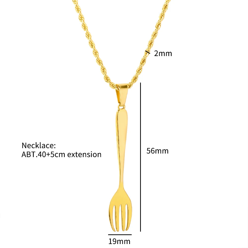 Dining Fork Pendant Necklace Earring Set - Guangzhou Mingshixuan Jewellery CO.,Ltd