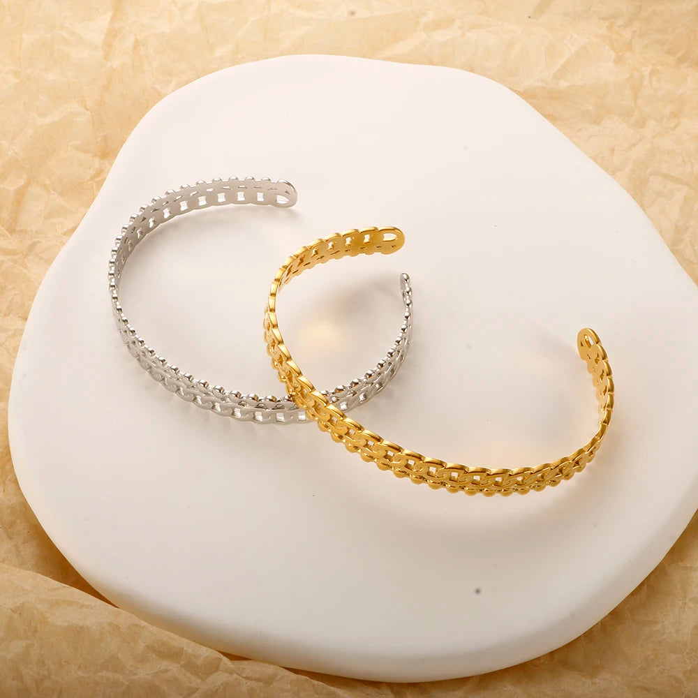 Gold Plated Chain Spherical Ball Bangles Adjustable Bracelet