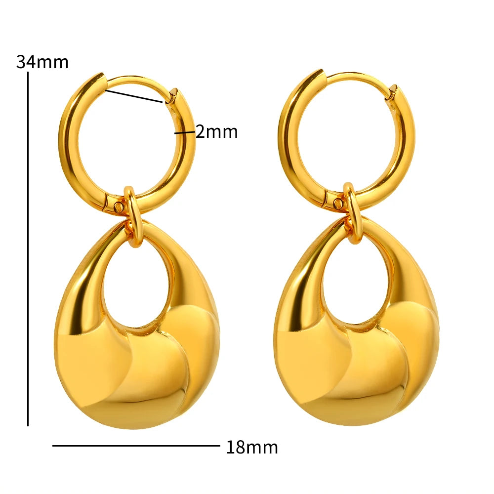 Smooth Droplet Hollow Pendant Necklace Earring Set - Guangzhou Mingshixuan Jewellery CO.,Ltd