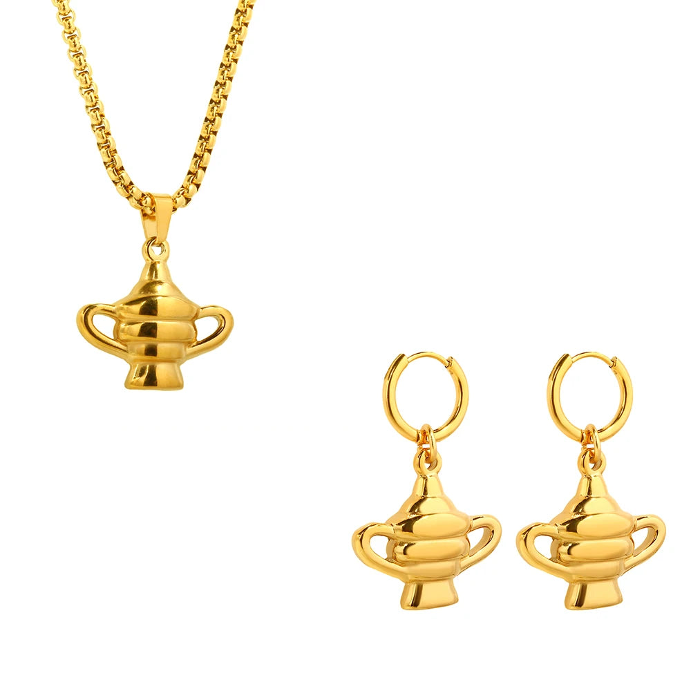 Fashion Water Bottle Pendant Earrings Necklace Set Jewelry - Guangzhou Mingshixuan Jewellery CO.,Ltd