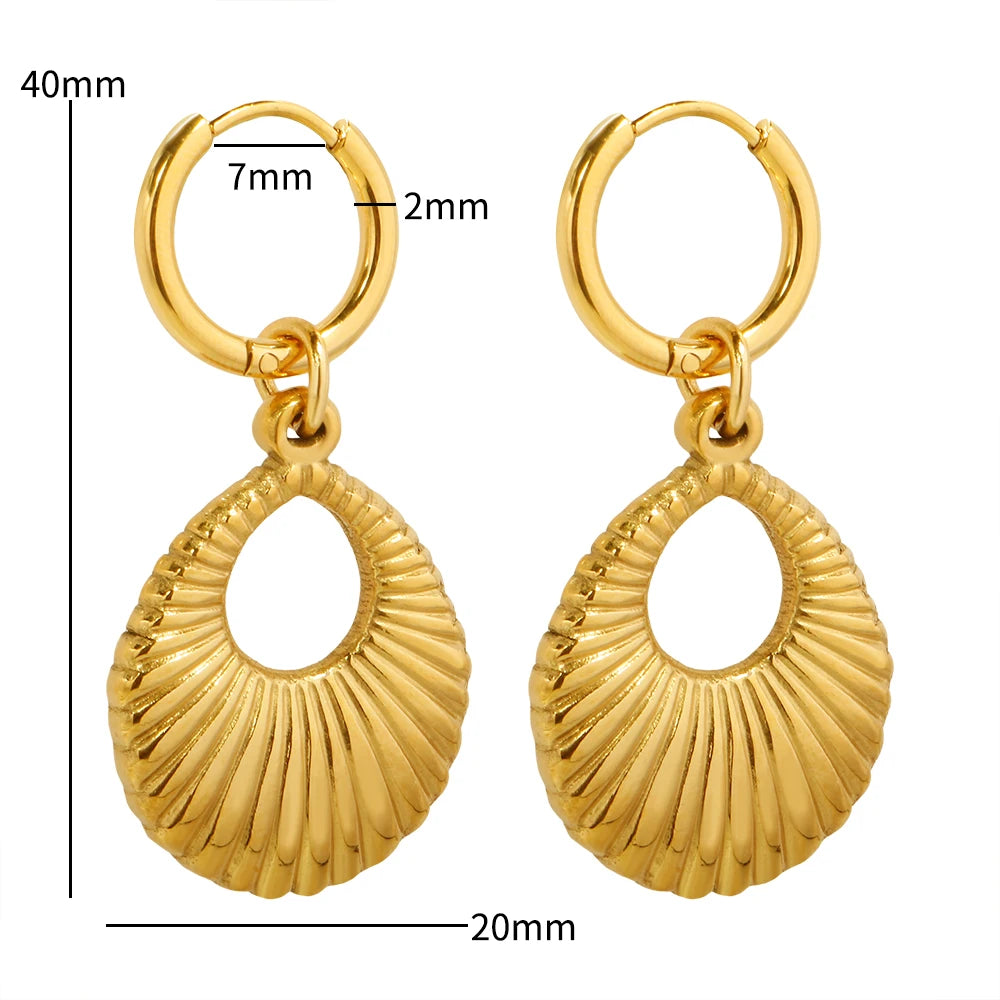 Droplet Hollow Radiant Stripe Pendant Necklace Earring Gifts - Guangzhou Mingshixuan Jewellery CO.,Ltd