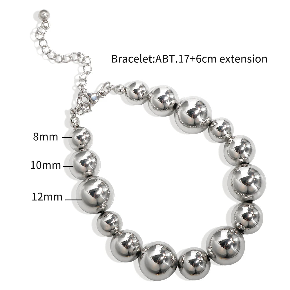 Smooth Beads Necklace Bracelet Ring Set - Guangzhou Mingshixuan Jewellery CO.,Ltd