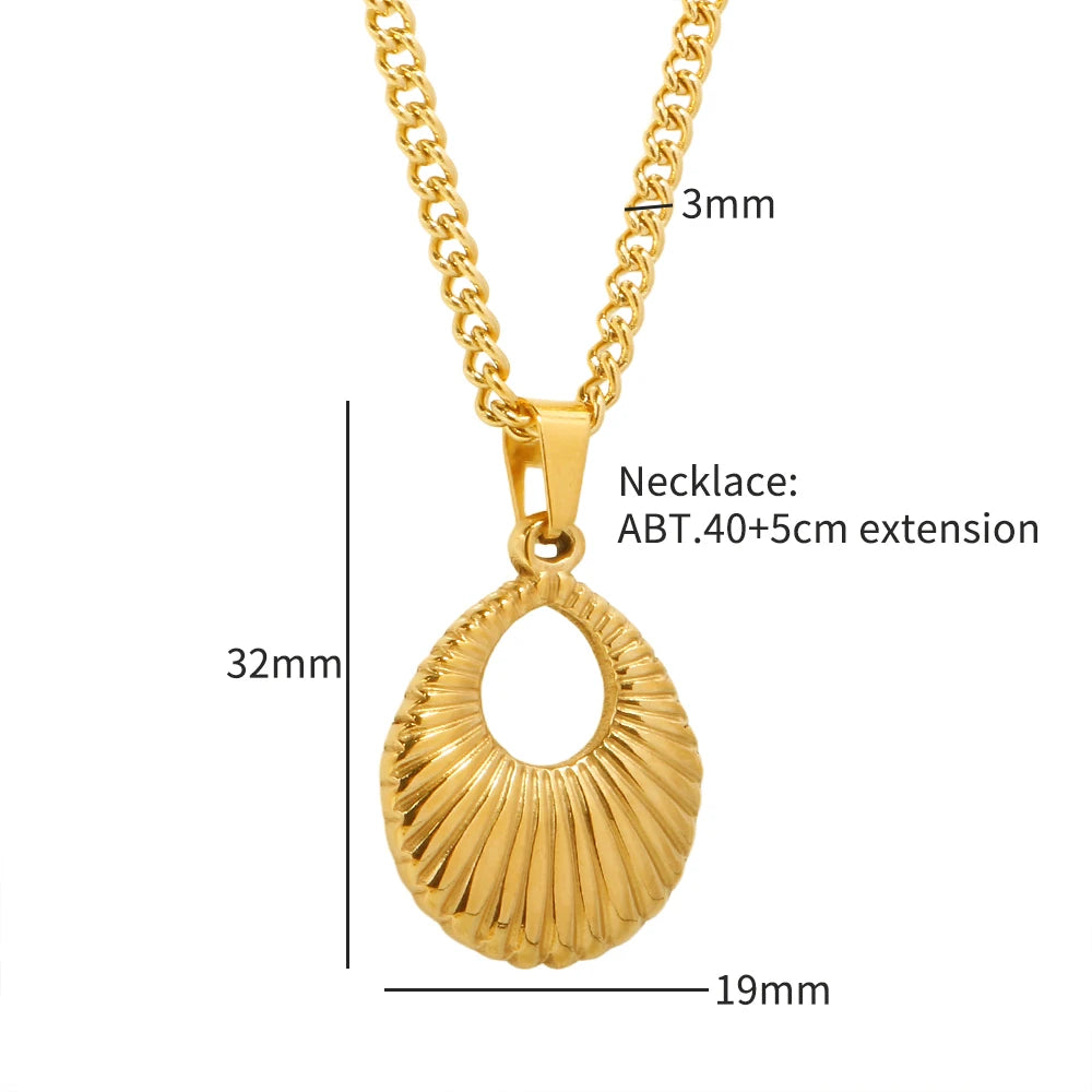 Droplet Hollow Radiant Stripe Pendant Necklace Earring Gifts - Guangzhou Mingshixuan Jewellery CO.,Ltd