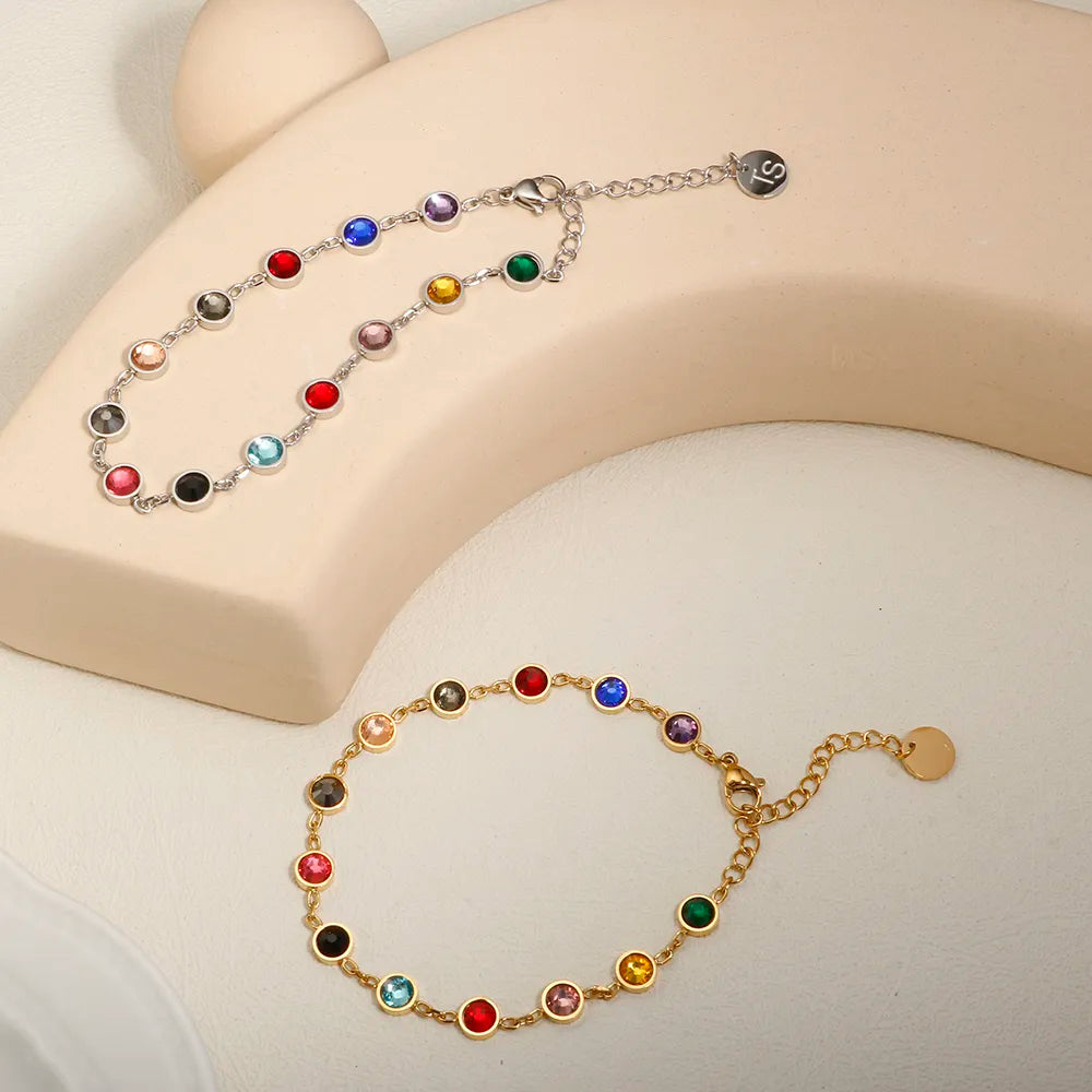 Pop Star Bracelet 13 Birthstones Album Colorful Crystal Bejeweled Bracelet Stainless Steel Jewelry - Guangzhou Mingshixuan Jewellery CO.,Ltd