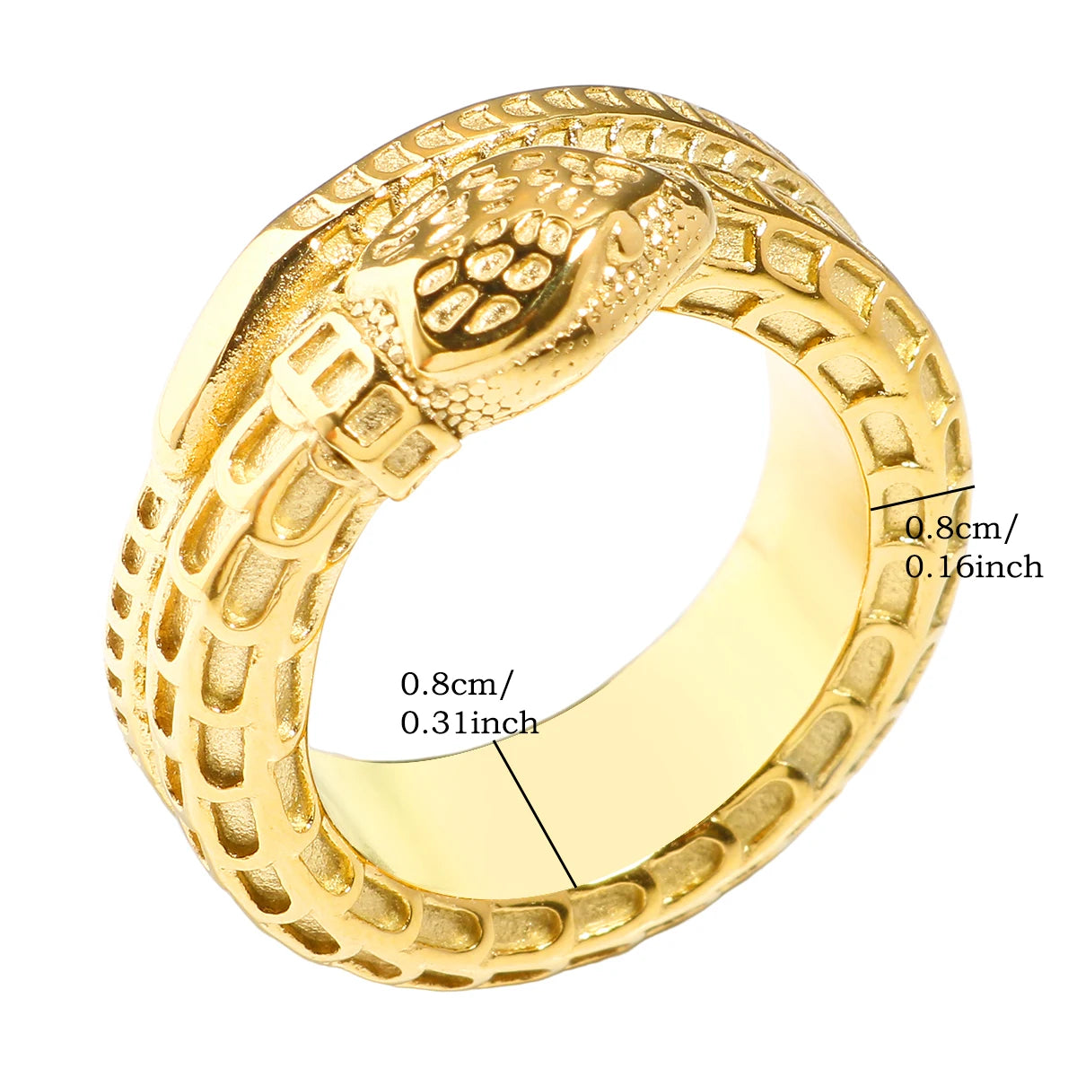 Classic Snake Round Ring Snake Scale Texture Jewelry - Guangzhou Mingshixuan Jewellery CO.,Ltd