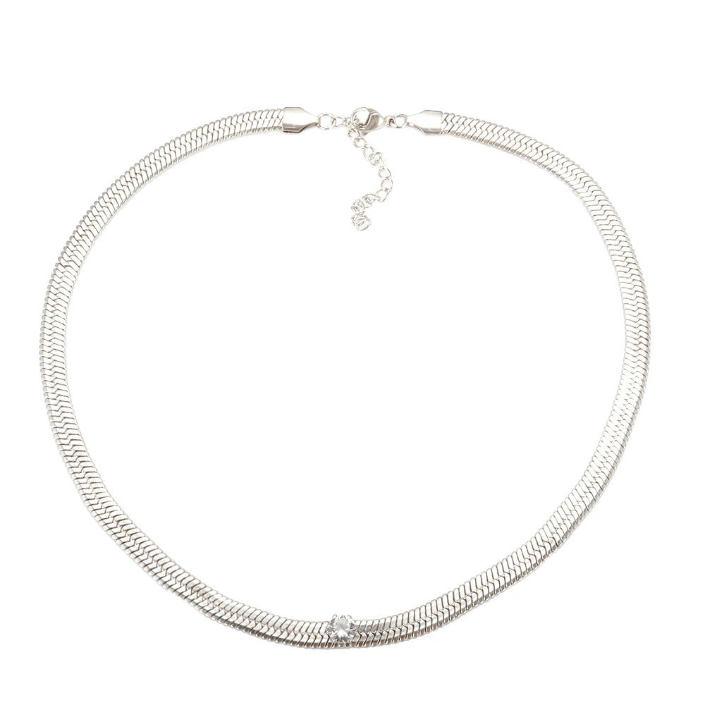 Cubic Zirconia Blade Chain Jewelry Crystal Bracelet Choker Necklace - Guangzhou Mingshixuan Jewellery CO.,Ltd