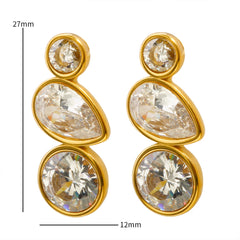 Shiny Cubic Zirconia Irregular Inlay Earrings - Guangzhou Mingshixuan Jewellery CO.,Ltd