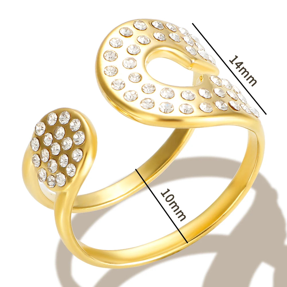 Crystal Inlaid Hollow Ring Luxury Design Jewelry - Guangzhou Mingshixuan Jewellery CO.,Ltd