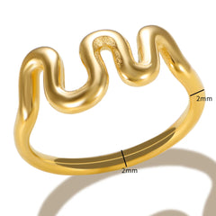 Curved Line Finger Ring Charm Jewelry - Guangzhou Mingshixuan Jewellery CO.,Ltd