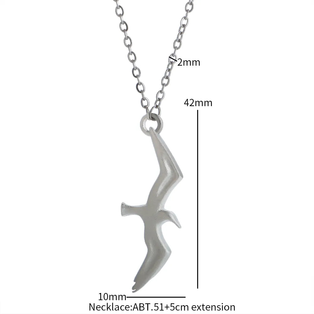 TS Seagull Pendant Necklace Bird Charm Chain Necklace Couple Jewelry Stainless Steel - Guangzhou Mingshixuan Jewellery CO.,Ltd