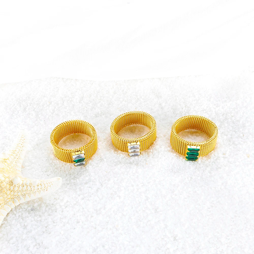 Mesh Ring Claw Stone Colored Stone Ring Crystal Jewelry - Guangzhou Mingshixuan Jewellery CO.,Ltd