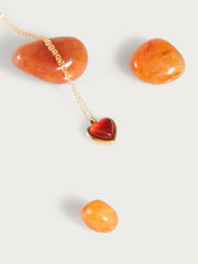 Carnelian Stone Heart Necklace