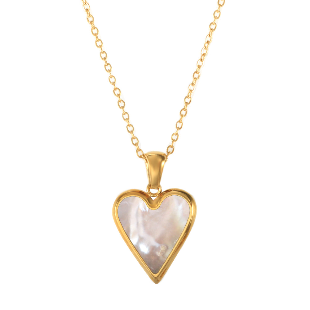 Heart Shape Pendant Necklace Tiny Love Shell Stud Earrings - Guangzhou Mingshixuan Jewellery CO.,Ltd