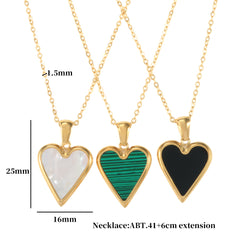 Heart Shape Pendant Necklace Tiny Love Shell Stud Earrings - Guangzhou Mingshixuan Jewellery CO.,Ltd