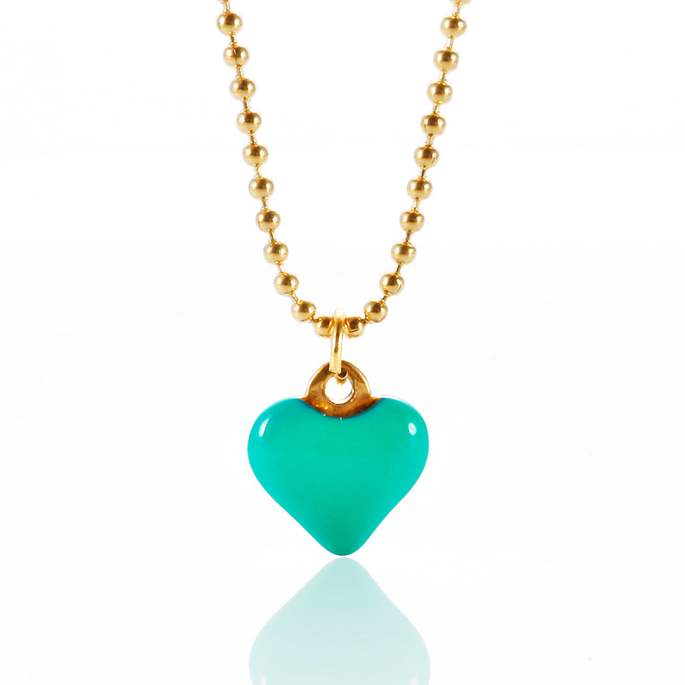 Candy Color Drip Glaze Enamel Resin Love Heart Pendant Necklace - Guangzhou Mingshixuan Jewellery CO.,Ltd