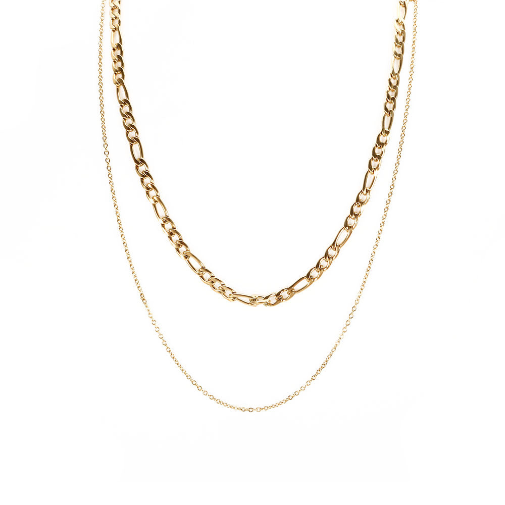 Sun Moon Charm Figaro Link Chain Necklaces - Guangzhou Mingshixuan Jewellery CO.,Ltd