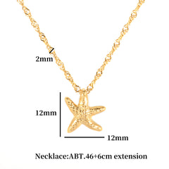 Small Bead Pendant Star Tassel Cute Starfish Charm Gold Plated Necklace - Guangzhou Mingshixuan Jewellery CO.,Ltd