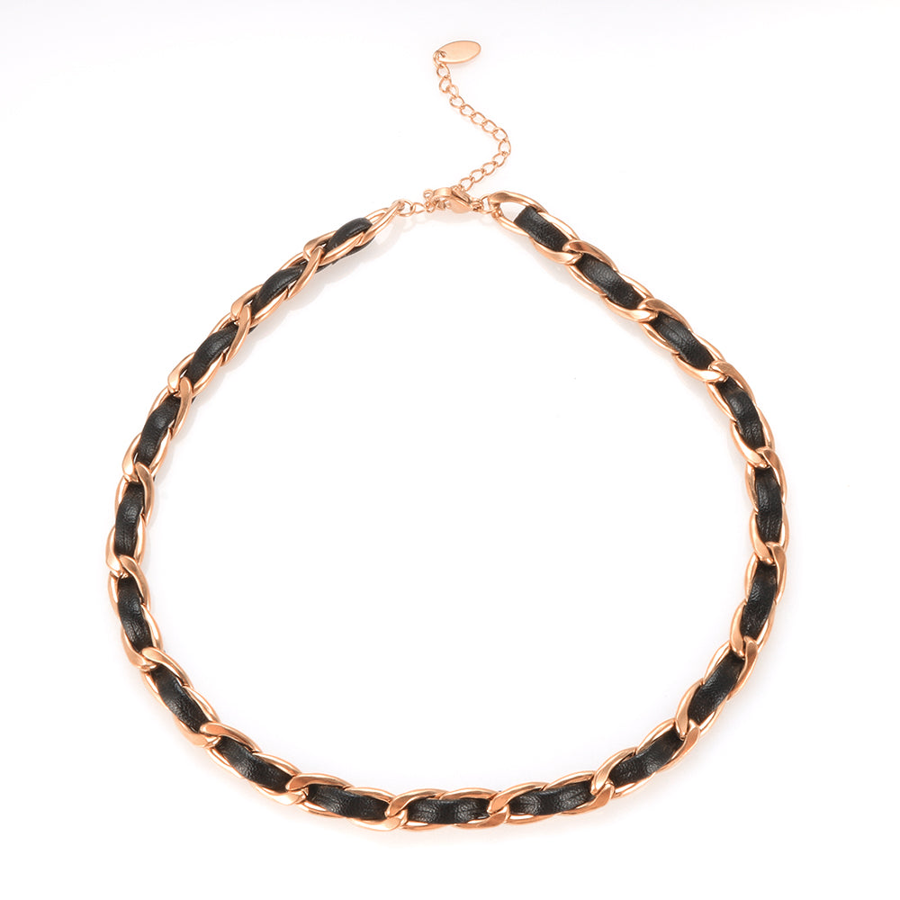 Leather Rope Chain Bracelet Woven Choker Chain Necklace - Guangzhou Mingshixuan Jewellery CO.,Ltd