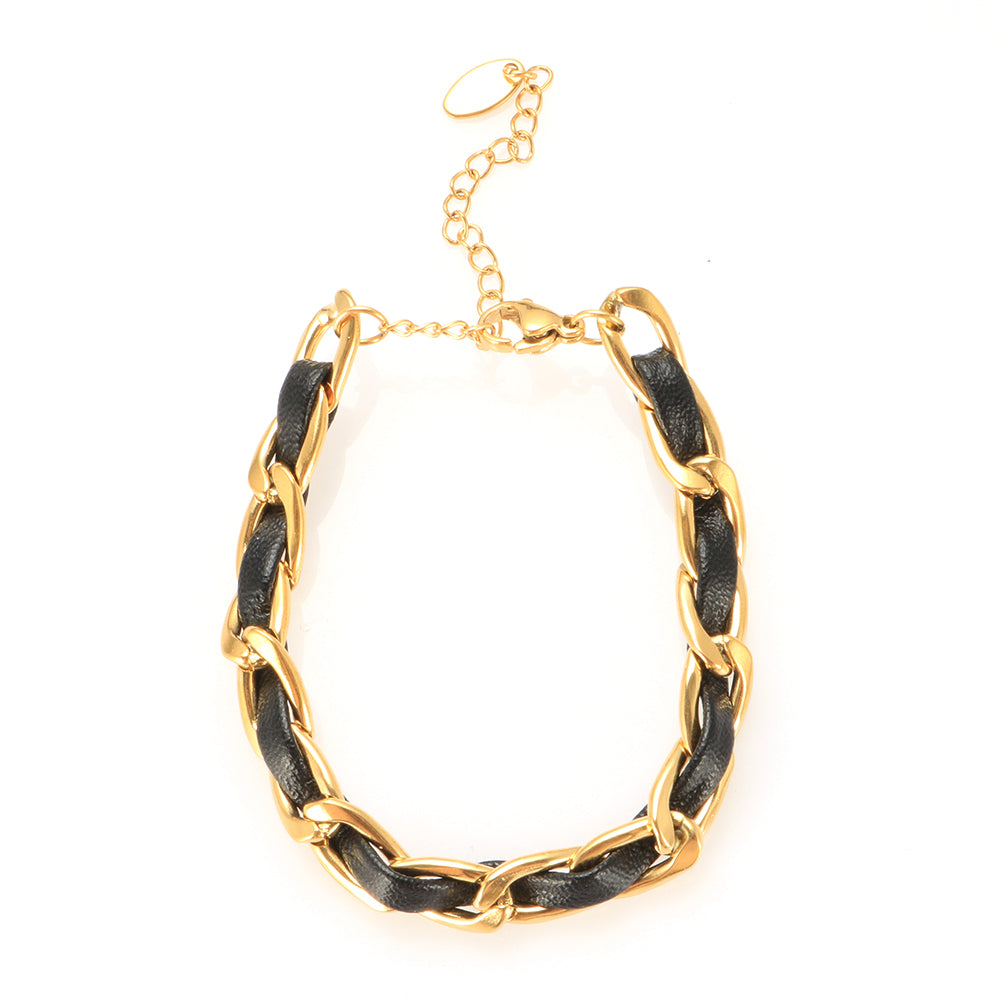 Leather Rope Chain Bracelet Woven Choker Chain Necklace - Guangzhou Mingshixuan Jewellery CO.,Ltd