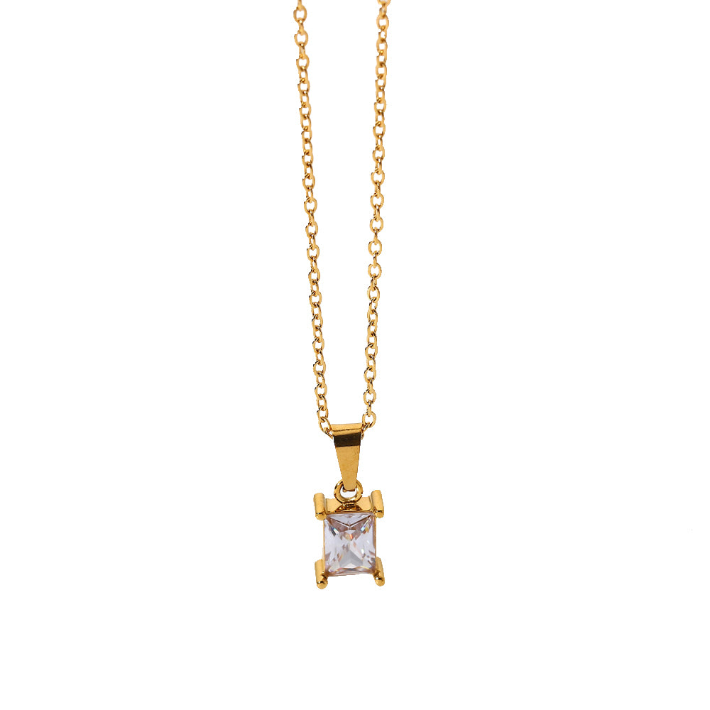 Cubic Zirconia Pendant Necklace Square Zircon Hoop Earrings - Guangzhou Mingshixuan Jewellery CO.,Ltd
