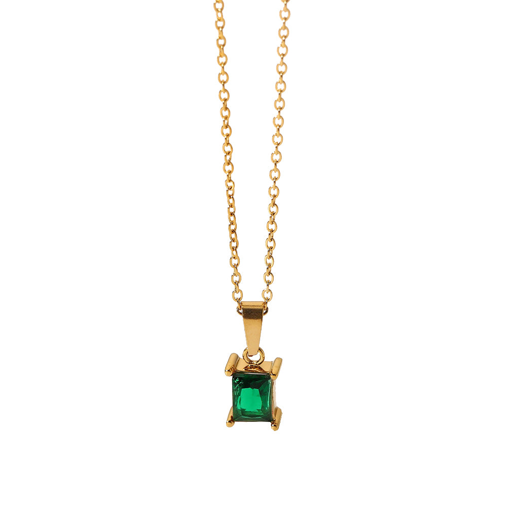 Cubic Zirconia Pendant Necklace Square Zircon Hoop Earrings - Guangzhou Mingshixuan Jewellery CO.,Ltd