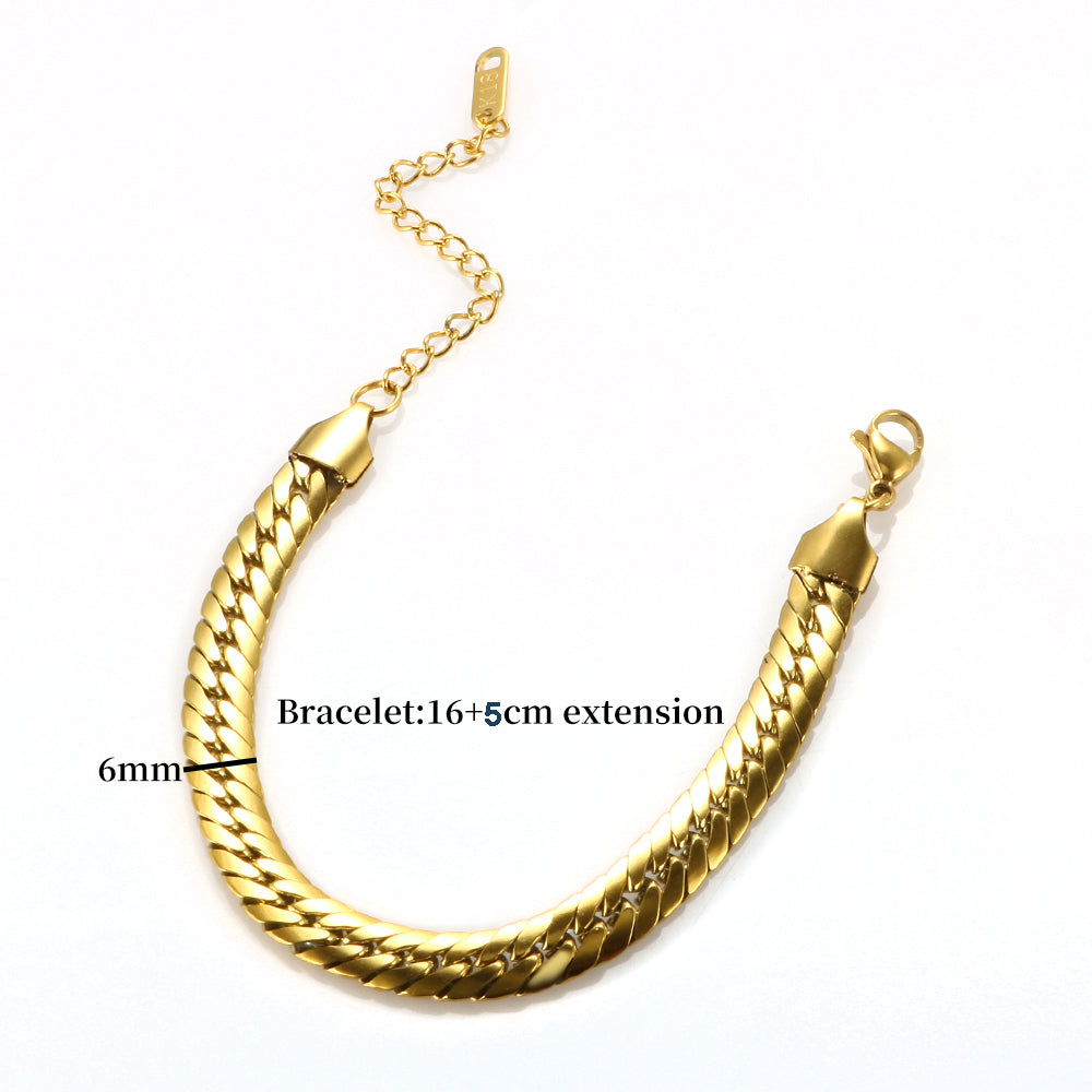 Polished Overlapping Braided Snake Bone Chain Necklace Bracelet Earrings - Guangzhou Mingshixuan Jewellery CO.,Ltd