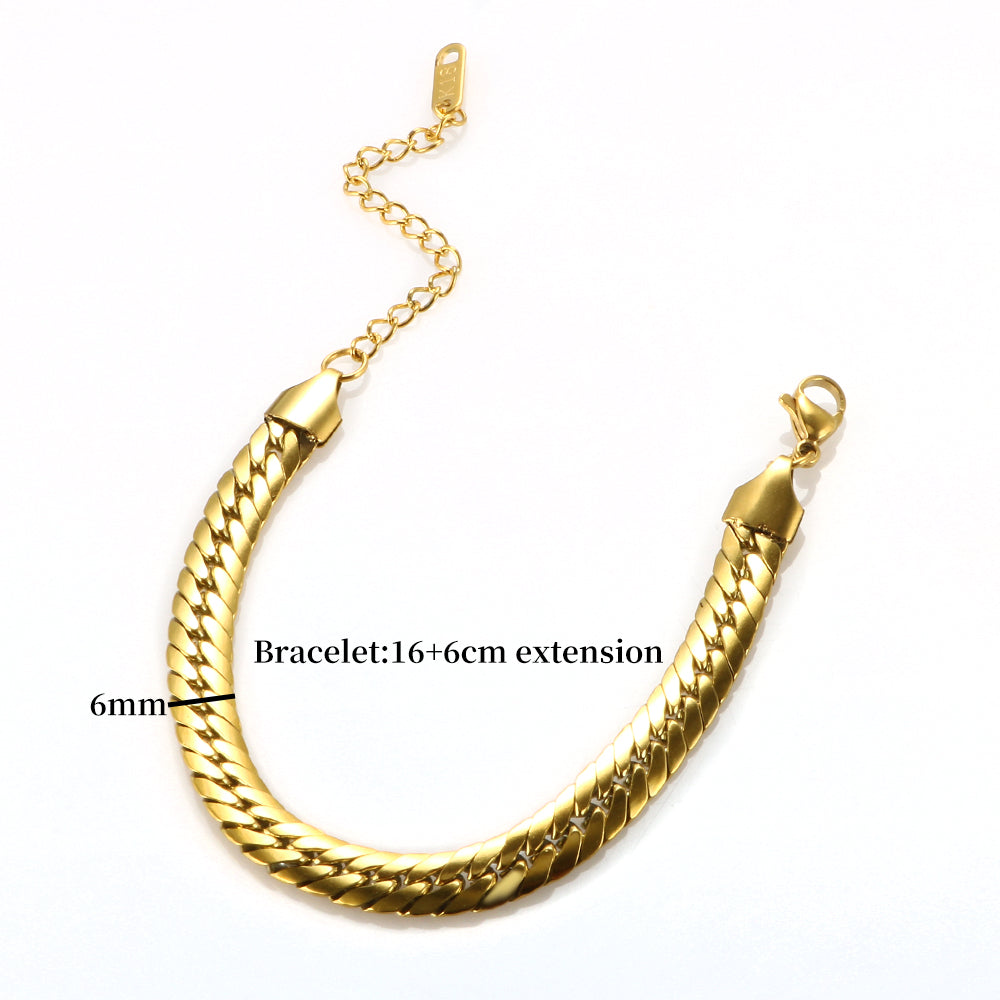 Polished Overlapping Braided Snake Bone Chain Necklace Bracelet Earrings - Guangzhou Mingshixuan Jewellery CO.,Ltd