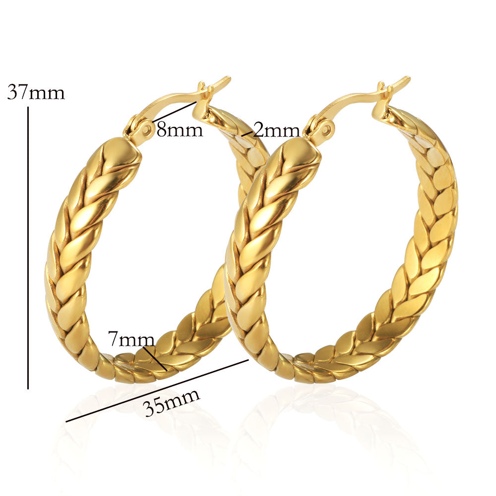 Polished Overlapping Braided Snake Bone Chain Necklace Bracelet Earrings - Guangzhou Mingshixuan Jewellery CO.,Ltd