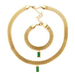 Colorful Rectangle Zircon Choker Necklace - Guangzhou Mingshixuan Jewellery CO.,Ltd
