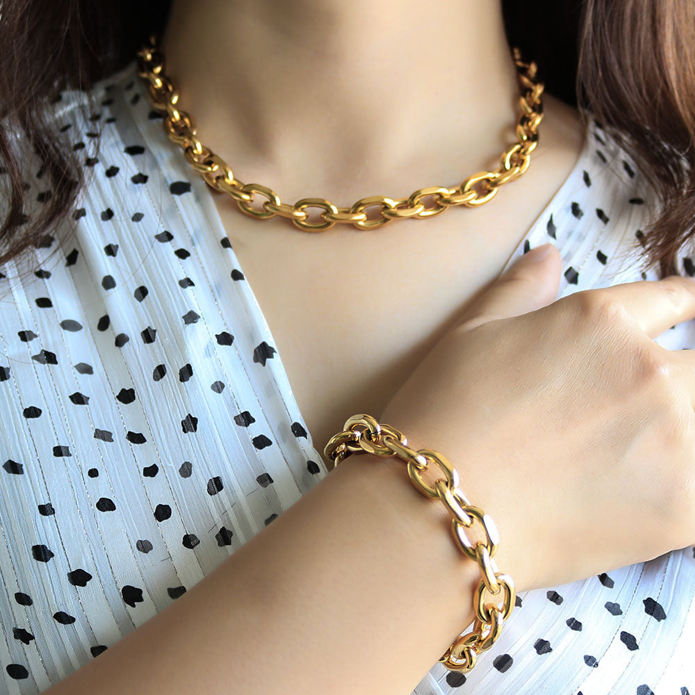 Gold Plated Thick Chain Bracelet - Guangzhou Mingshixuan Jewellery CO.,Ltd