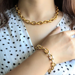 Gold Plated Thick Chain Bracelet - Guangzhou Mingshixuan Jewellery CO.,Ltd